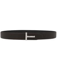 Tom Ford - Cintura Con Placca Logo - Lyst