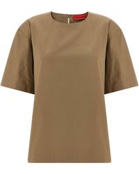 Thelatest - T-Shirt With Dropped Shoulders - Lyst