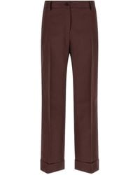 Alberto Biani - Trousers With Cuffed Hem - Lyst