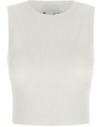 Elisabetta Franchi - Ribbed Crop Top - Lyst