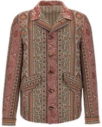 Etro - Balmacaan Neck Overshirt - Lyst