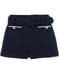 Self-Portrait - Bouclé Wool Skort - Lyst