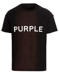 Purple Logo Printed T-shirt - Black