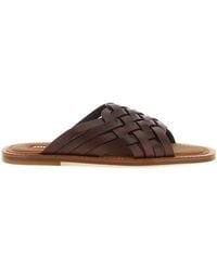 Miu Miu - Waxed Leather Sandals - Lyst