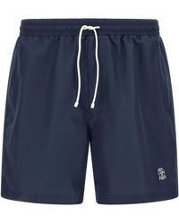 Brunello Cucinelli - Logo Embroidery Swimsuit - Lyst