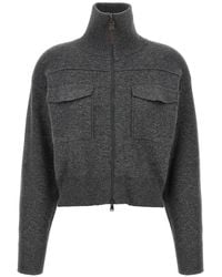 Brunello Cucinelli - Cashermere Zipped Cardigan - Lyst