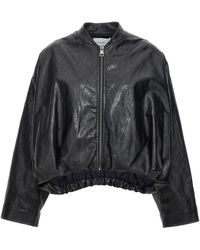 Nude - Faux Leather Bomber Jacket - Lyst