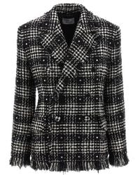 GIUSEPPE DI MORABITO - Tweed And Rhinestone Blazer - Lyst