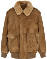 Prada - Sheepskin Bomber Jacket - Lyst