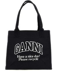 Ganni - Shopping 'Large Easy Shopper Contrasted Logo' - Lyst
