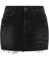 Balenciaga - Washed City Mini Denim Skirt - Lyst