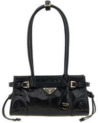 Prada - Borsa A Mano Bonnie' Media Nera - Lyst