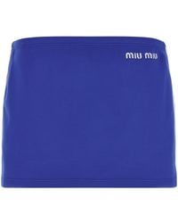Miu Miu - Logo Embroidery Skirt - Lyst