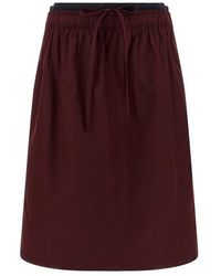 Prada - Gonna Elastico Double Layer - Lyst