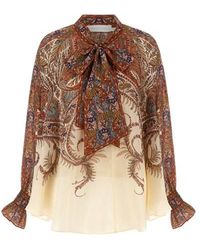 Zimmermann - 'rhiannon Tie Neck' Blouse - Lyst