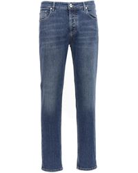 Brunello Cucinelli - Logo Embroidery Stretch Jeans - Lyst