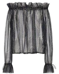 Saint Laurent - Blusa lurex - Lyst