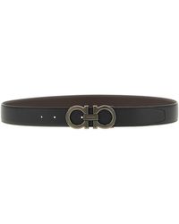 Ferragamo - 'doppio Gancini' Reversible Belt - Lyst