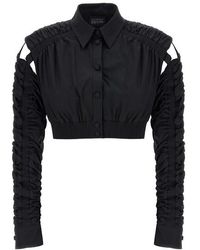 Giovanni bedin Cropped Cut-Out Jacket in White | Lyst