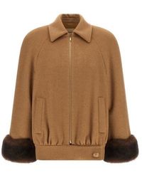 Valentino Garavani - Caban Inserti Pelliccia - Lyst
