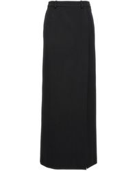 Balenciaga - Long Wool Skirt - Lyst