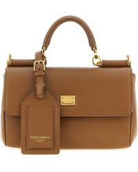 Dolce & Gabbana - Top Handle Bag With Metal Plaque - Lyst