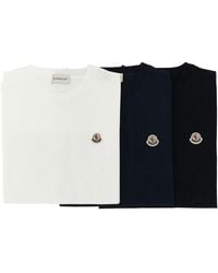 Moncler - 3-pack Logo Patch T-shirt - Lyst