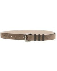 Brunello Cucinelli - Cintura suede Monile - Lyst