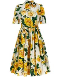 Dolce & Gabbana - Kleid "Rose Gialle" - Lyst