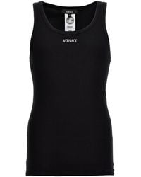 Versace - Logo Cotton Tank Top - Lyst