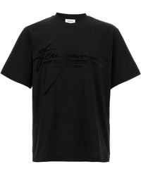 Ferragamo - T-Shirt With A Logo And Velvet Finish - Lyst
