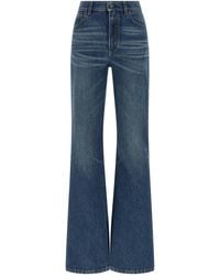 Chloé - Chloé Palazzo-Jeans Mit Leder-Logo-Patch - Lyst