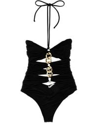 Elisabetta Franchi - Chain One-Piece Swimsuit - Lyst