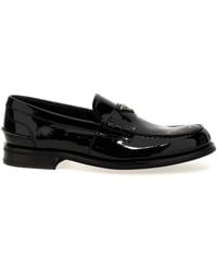Prada - Logo Patent Leather Loafer - Lyst