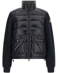 Moncler - Two-material Padded Cardigan - Lyst