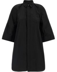 Sacai - Chemisier Dress With Wide Sleeves - Lyst
