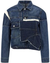 Sacai - Patchwork Denim Jacket - Lyst