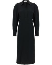 Victoria Beckham - 'long Sleeve Polo Collar Midi' Dress - Lyst