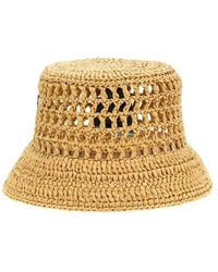 Prada - Crochet Logo Bucket Hat - Lyst