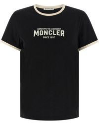 Moncler - T-Shirt With Contrasting Trims - Lyst