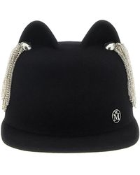 Maison Michel - 'jamie' Hat With Crystals - Lyst