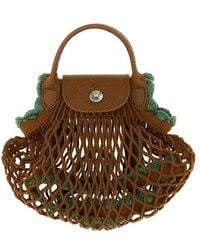 Longchamp - 'xs Le Pliage Filet' Mesh Crossbody Bag - Lyst