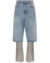 GIUSEPPE DI MORABITO - Layered Jeans With Crystal Embellishments - Lyst