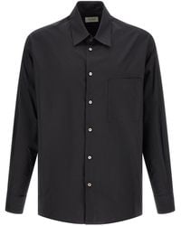 Lemaire - Cotton And Silk Shirt With Patch Pocket - Lyst
