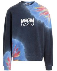 MSGM - Felpa tie dye stampa logo by Burro Studio - Lyst