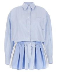 Alexander Wang - 'prestyled Pleated Boxer Romper' Jumpsuit - Lyst