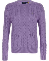 Polo Ralph Lauren - Cotton Braided Sweater - Lyst