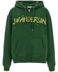 JW Anderson - J. W.Anderson J. W. Anderson Zip-Up Hoodie With Painted Logo - Lyst