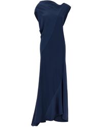 Alberta Ferretti - Draped Asymmetrical Dress - Lyst