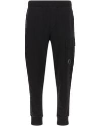 C.P. Company - 'diagonal Raised Fleece' Pants With Lens Detail - Lyst